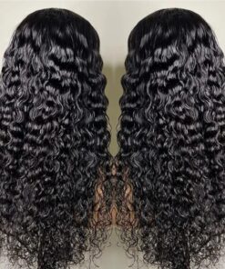 Long Wave Wigs Transparent Front Lace Curly Human Hair Wig