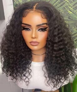 Alternative view of Curly Short Bob Human Hair Wigs Closure Lace Front Wigs