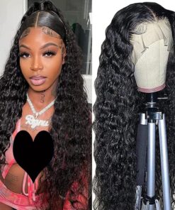 Alternative view of Long Wave Wigs Transparent Front Lace Curly Human Hair Wig