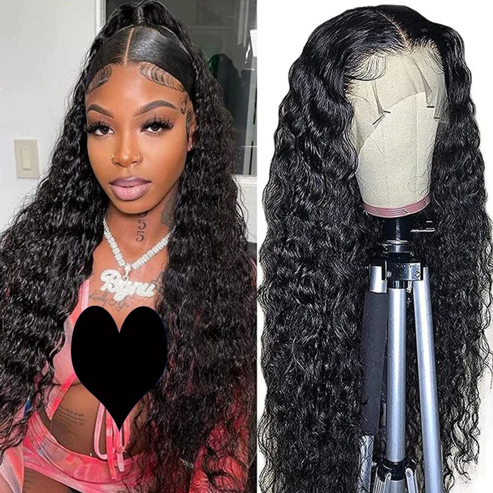 Long Wave Wigs Transparent Front Lace Curly Human Hair Wig - Image 2