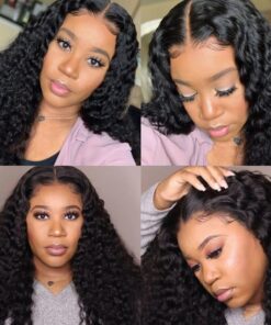 Alternative view of Deep Wave Human Hair Wigs Black Hd Front Lace Curly Wig