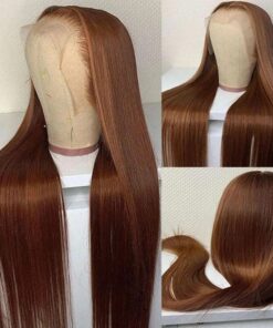 Alternative view of Transparent Human Hair Wigs Colored Chocolate Brown Lace Front Wigs