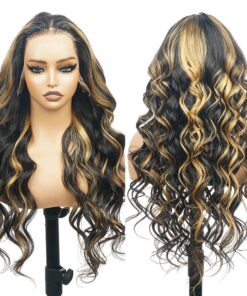 Alternative view of Highlight Human Hair Wigs Loose Waves Colored 30 Inch Front Lace Wig