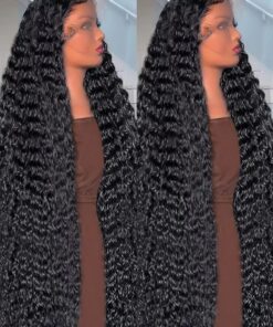 Deep Wave HD Lace Frontal Human Hair Wig Full Curly Wigs For Women