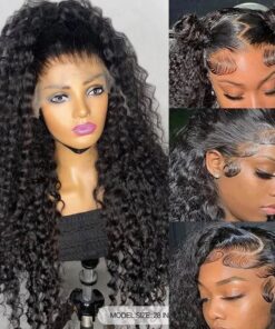 Alternative view of Deep Wave Frontal Wig Hd Lace Front Human Hair Wigs for Women