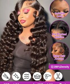 Alternative view of Full Deep Water Nature Wave Long Lace Front Human Hair Wigs