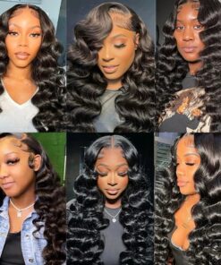 Alternative view of Curly Deep Wave Wig Human Hair Wigs Nature Water Lace Frontal Wigs