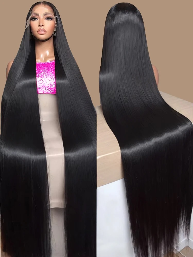 High Density Bone Straight Human Hair Brazilian Full Lace Frontal Wigs