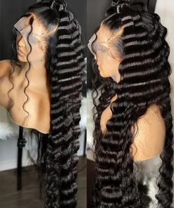 Human Hair HD Lace Frontal Wigs Brazilian Loose Deep Wave Curly